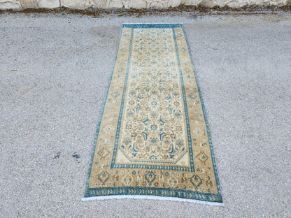 Neutral Hand Woven Runner Rug 3x9 - sku1955