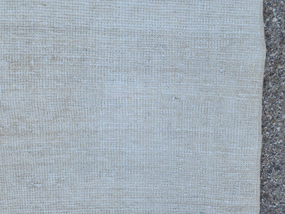 Ivory Wool Runner Rug 3x11: Hand Knotted Turkish Up Cycled Wool, Hallway Decor