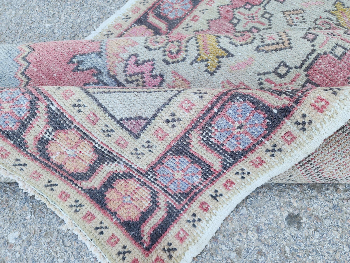 3x9 Kitchen Runner, Turkish Hand Woven Wool Rug, Eco Friendly, Farmhouse Decor