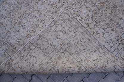 6x10 Neutral Wool Area Rug, Hand Knotted, Beige and Brown, Farmhouse Decor