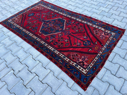 4x6 Vintage Oushak Rug: Turkish Wool Area Rug
