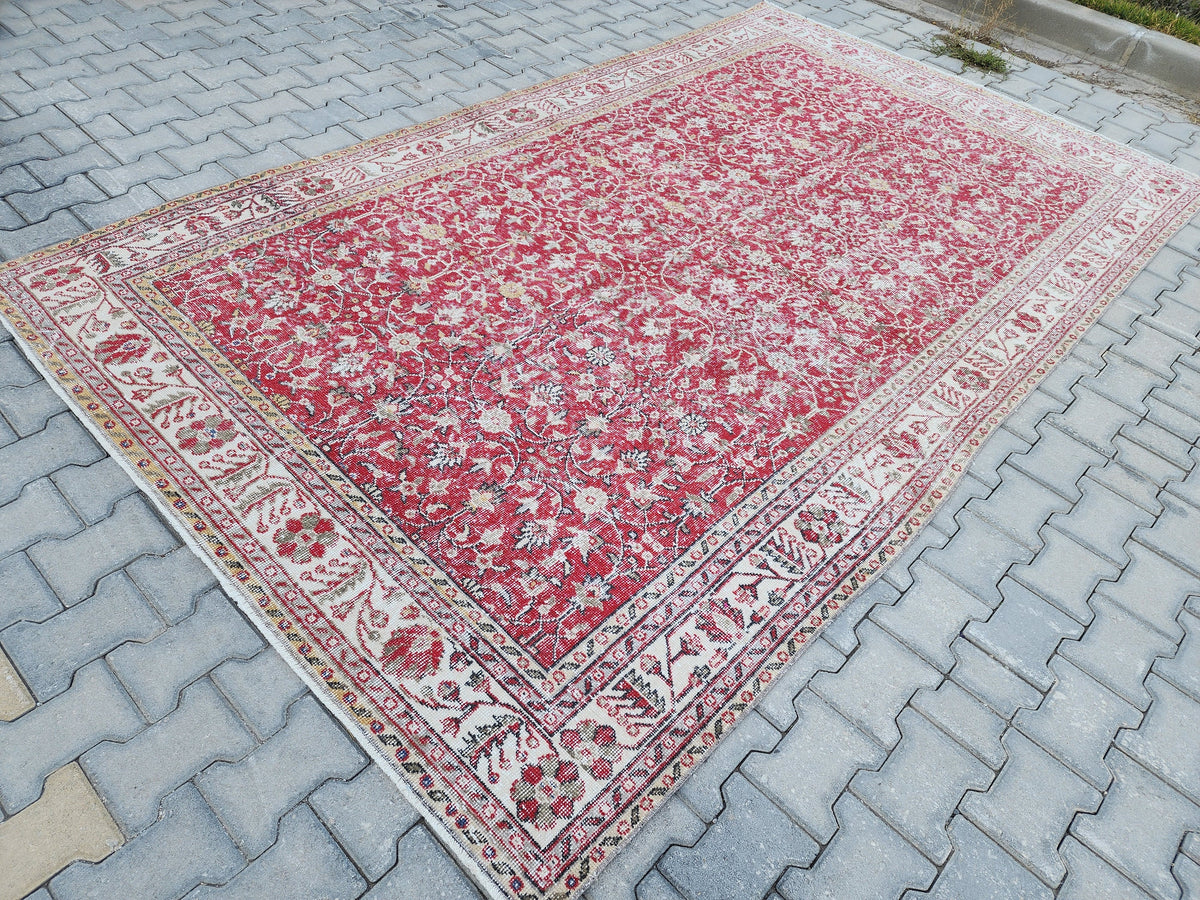 6x10 Turkish Rug, Oushak Design Hand Made, Boho Dining Room Decor