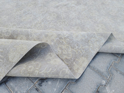 7x10 Neutral Rug, Geometric Design, Turkish Wool hand Made, Living Room Decor