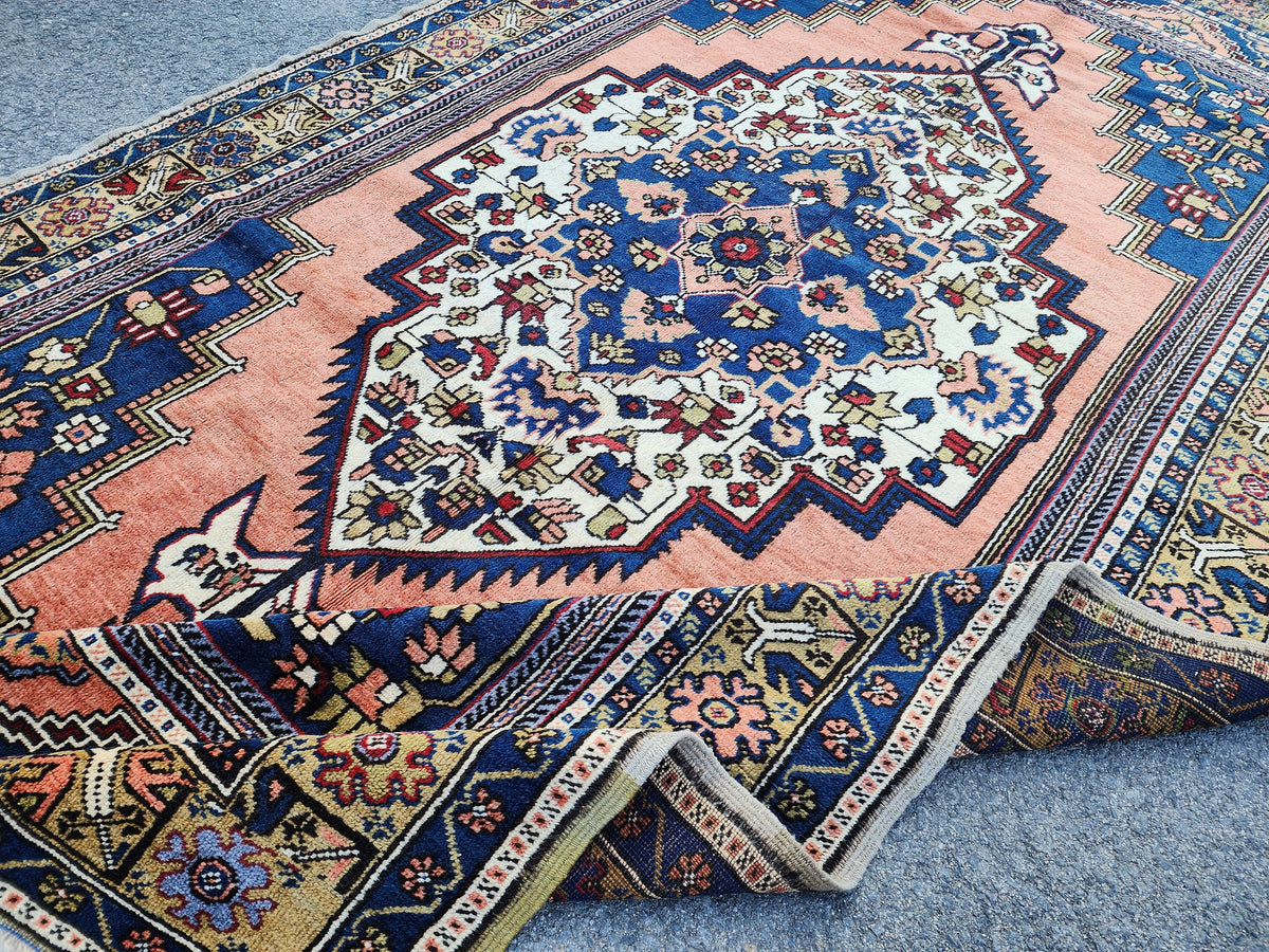Hand Knotted Turkish Oushak Rug 6x11: Wool Area Rug