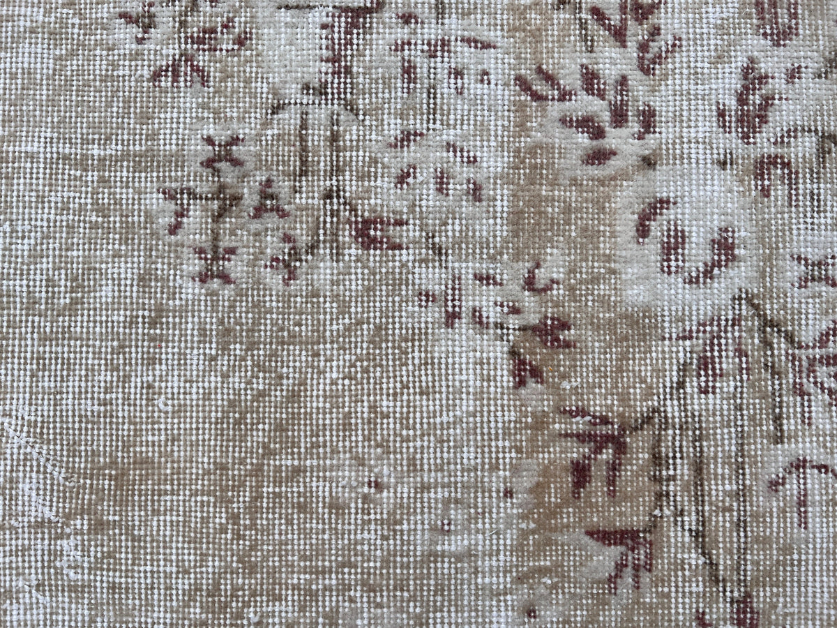 Handwoven Turkish Oushak Rug 3x6: Wool & Cotton Blend
