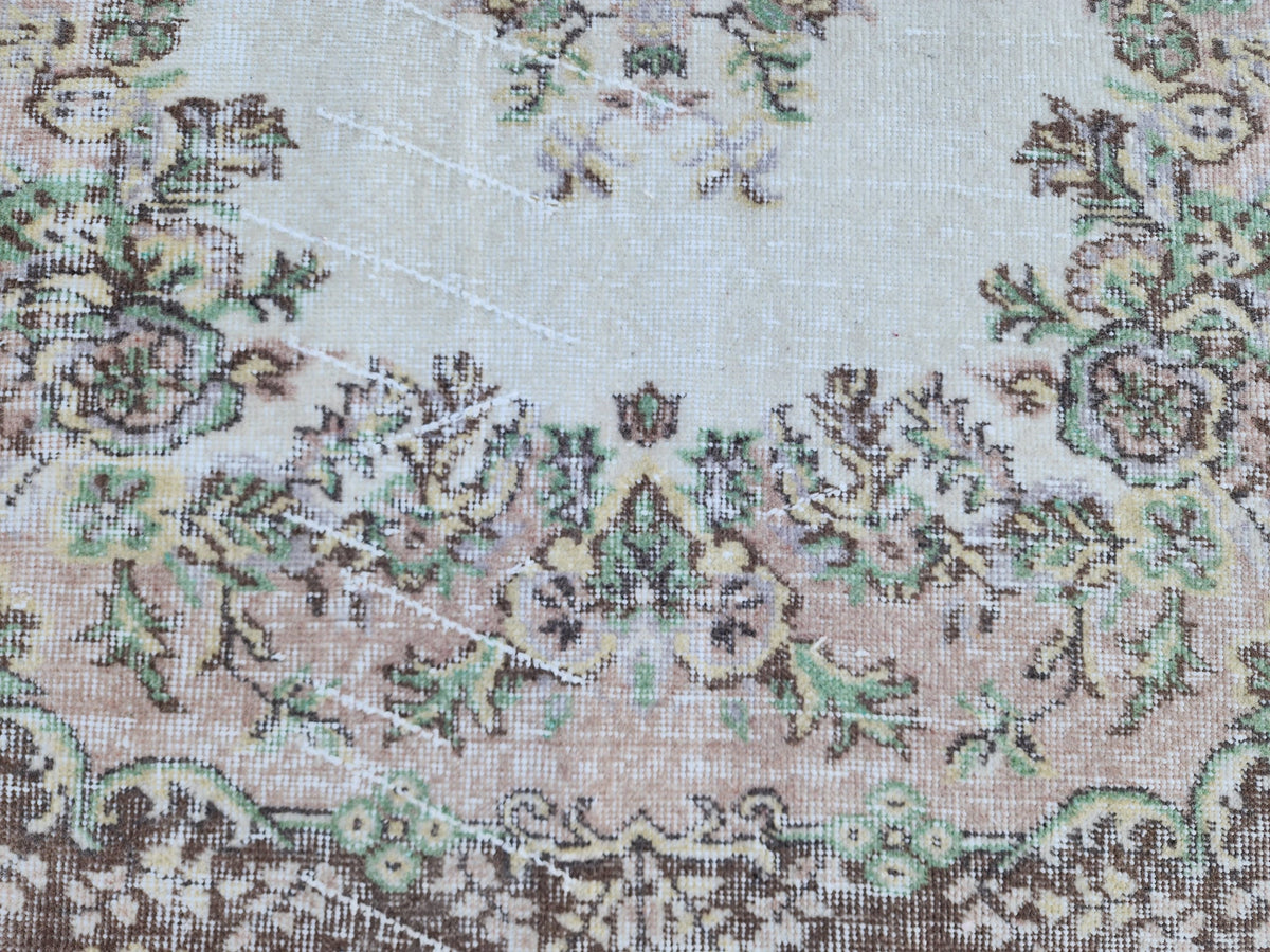 Handwoven Turkish Oushak Rug: 4x7 Wool & Cotton Medallion Rug, Home Rustic Decor