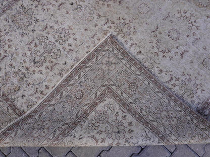 6x11 Neutral Area Rug, Turkish Wool Hand Made, Dining Room Decor