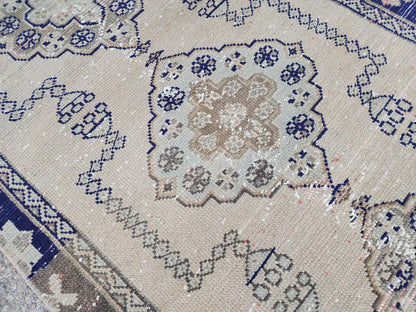 3x10 Geometric Runner Rug, Home Hallway Decor Runner, Rustic Boho Decor, Turkish hand Made