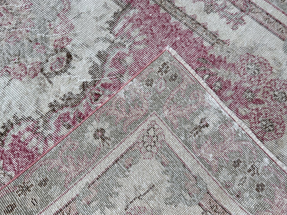 Handwoven Turkish Oushak Rug: 4x7 Boho Wool Cotton Rug
