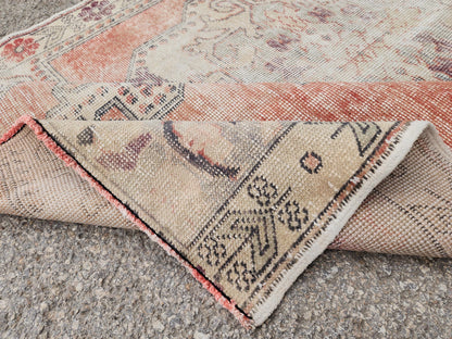 Hand Made Rug 4x7, Rustic Bohemian Carpet, Turkish Hand Knotted Decor