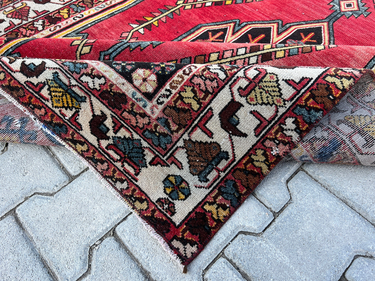 4x6 Vintage Turkish Wool Rug: Distressed Oushak Area Rug