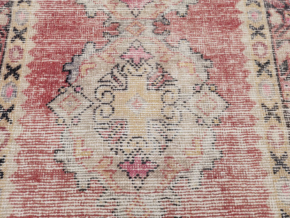 3x8 Vintage Boho Runner Rug, Anatolian Boho Carpet, Kitchen Vintage Hand Made Carpet