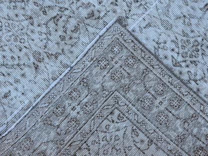 5x8 Handwoven Wool Turkish Rug: Neutral Oushak Area Rug