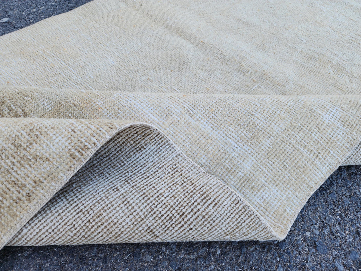 3x8 Neutral Wool Rug, Malatya Hand Made Runner, Rustic Home Decor