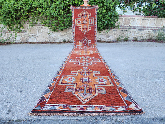 Vintage Herki Runner Rug 2x15, Stair Home Decor, Bohemian Stair Decor