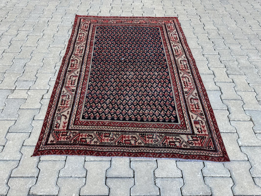 Handwoven Wool Oushak Rug: 4x6 Vintage-Style Farmhouse Decor