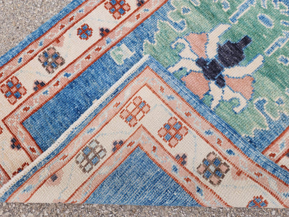 3x12 Oushak Runner Rug, Eco friendly Carpet, Home Hallway Decor, Up cycled Wool