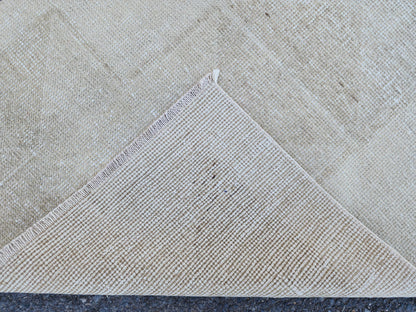 Hand Made Runner Rug 2.7 x 11.4 ft, Turkish Neutral Muted Wool Runner, Kitchen Runner