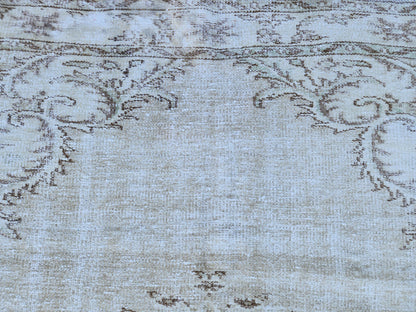 6x9 Vintage Rug, Turkish Hand Made, Oushak Medallion Design, Eco Friendly