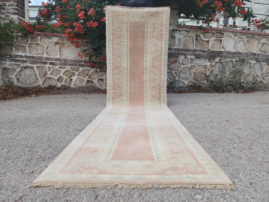 Vintage Turkish Runner 2.5x9.3 ft, Home Hallway Decor, Bohemian Oriental Decor