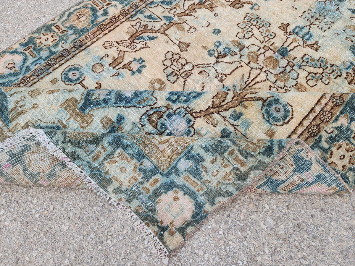 Hand Knotted Wool Turkish Rug 4x6: Oushak Rustic Decor