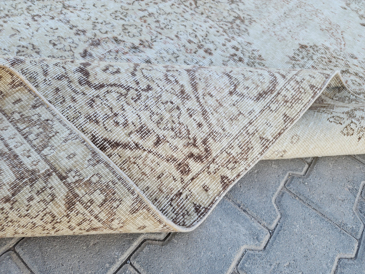 Dining Room Rug 6x10, Turkish Hand Knotted Carpet, Living Room Boho Decor