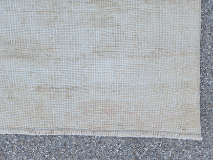 3x11 Neutral Muted Runner Rug, Hand Knoted Rustic Decor, Eco Friendly