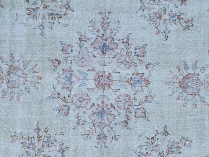 Hand Knotted Oushak Rug 6x10: Turkish Wool Neutral Area Rug