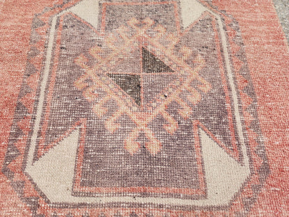 Turkish Runner Rug 2.6x9.8 ft, Oriental Hand Made Carpet, Hallway Rustic Runner