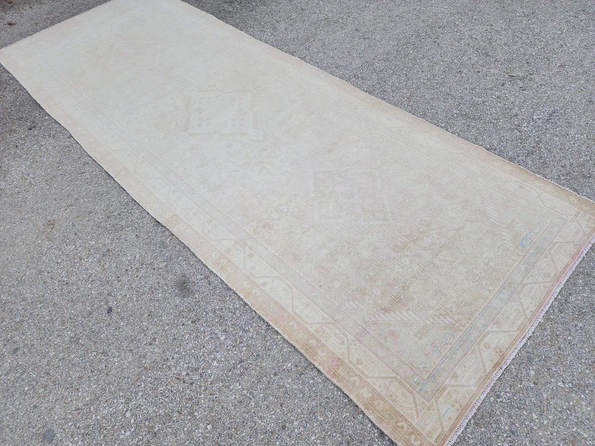 3x10 Vintage Turkish Wool Runner Rug, Hand-Knotted Hallway & Entryway Rug