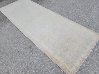 3x10 Vintage Turkish Wool Runner Rug, Hand-Knotted Hallway & Entryway Rug