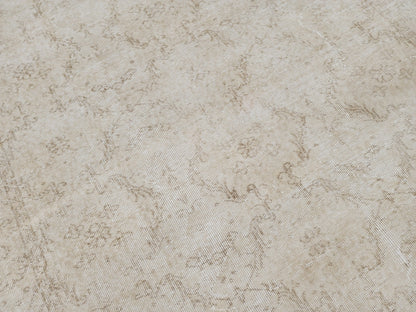 Handwoven Turkish Oushak Rug 5x8: Beige Wool, Rustic Home Decor