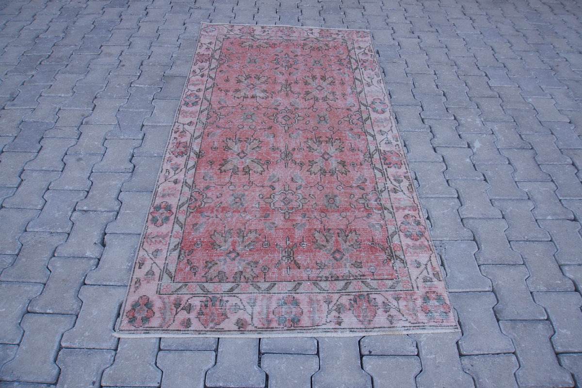 Boho Wool Rug 3x6: Home Decor, Oriental Rustic Carpet, Red Wool