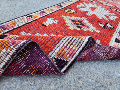 2x10 Herki Runner Rug, Hand Knoted Wool Decor, Hallway Decor, Eco Friendly