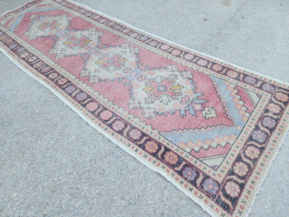 3x9 Kitchen Runner, Turkish Hand Woven Wool Rug, Eco Friendly, Farmhouse Decor