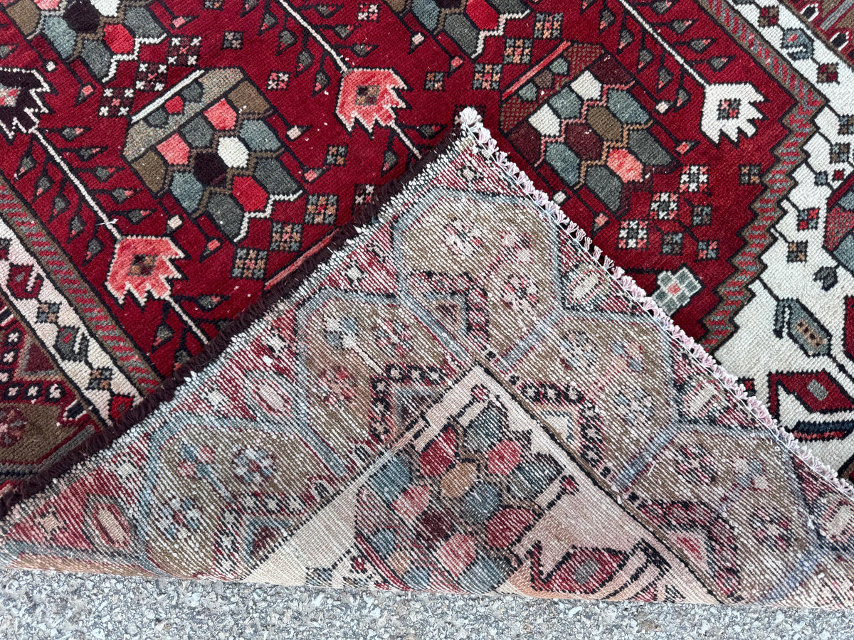 Hand Knotted Wool Runner Rug: 4x9 Rustic Boho Hallway Decor