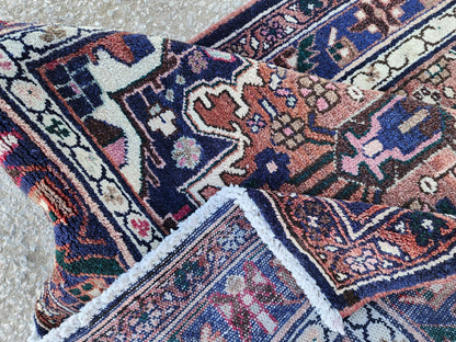 3x9 Hand Made Runner Rug: Persian Medallion Design, Rustic Decor