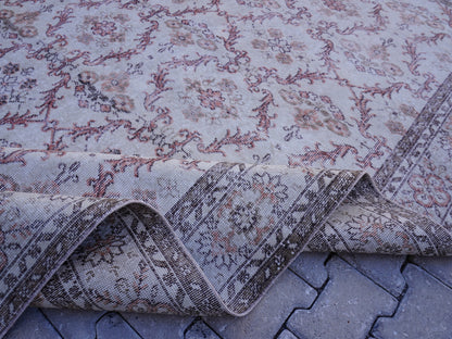 Handwoven Turkish Oushak Rug 6x10: Wool & Cotton Blend