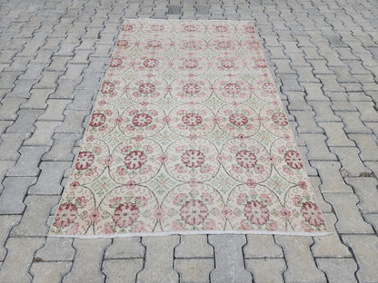 4x7 Handwoven Turkish Oushak Rug: Wool & Cotton Area Rug