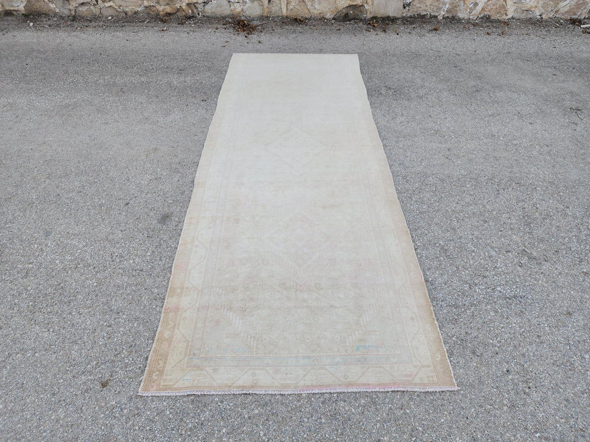 3x10 Vintage Turkish Wool Runner Rug, Hand-Knotted Hallway & Entryway Rug