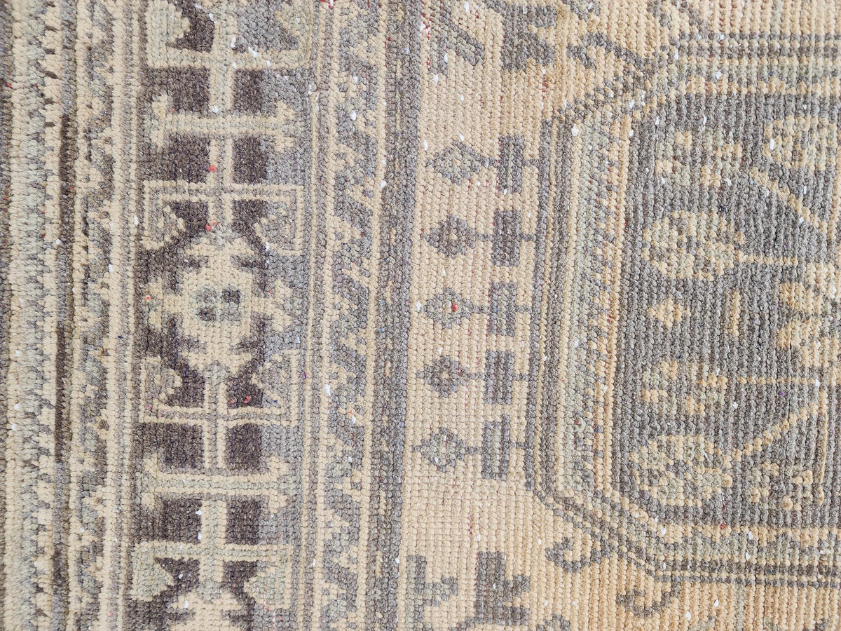 Hallway Runner Rug 2x11 Turkish Hand Made Brown Wool Carpet, Kitchen Area Decor