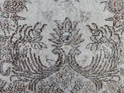 Handwoven Turkish Oushak Rug: 4x7 Wool Cotton Blend