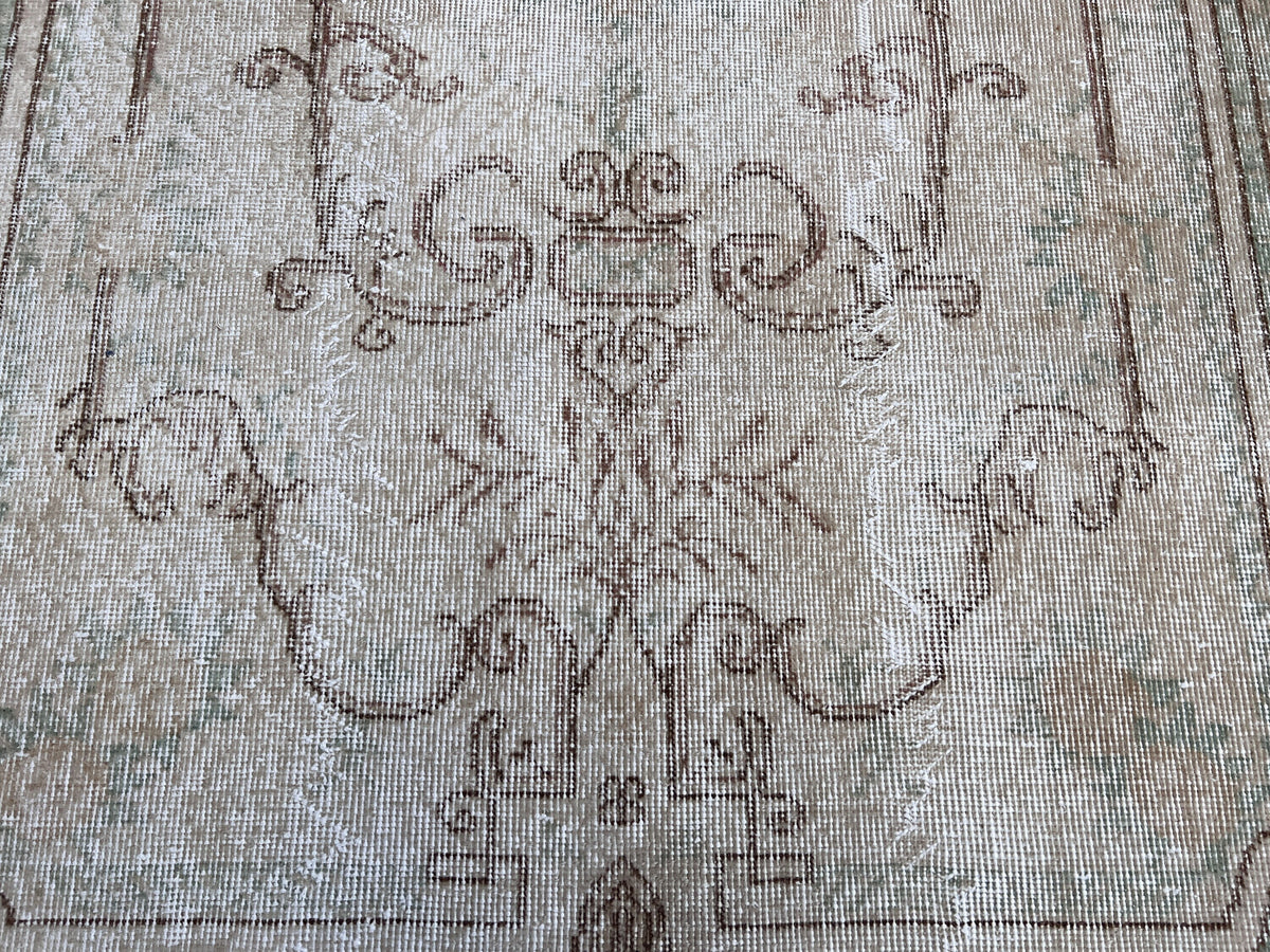 Handwoven Turkish Oushak Rug 4x7: Wool & Cotton Anatolian Carpet