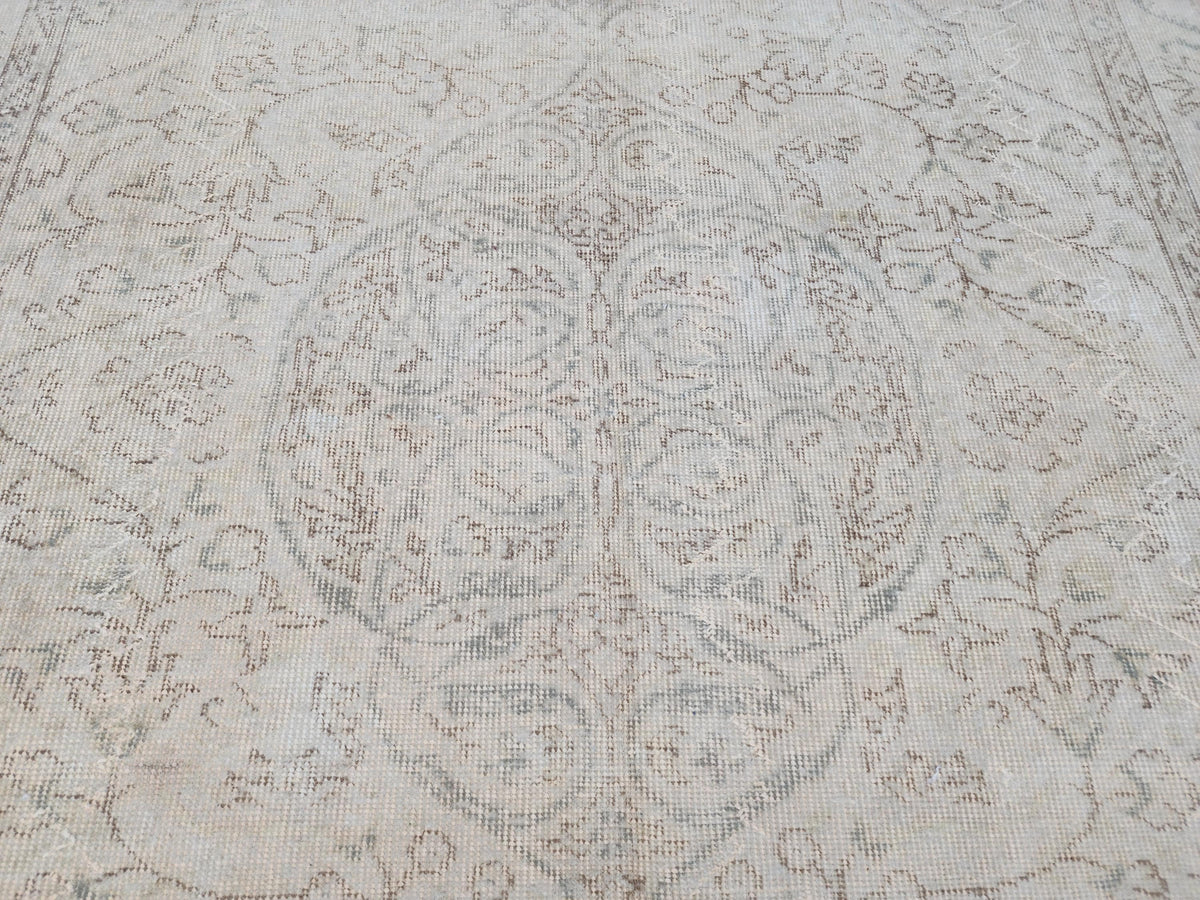 5x9 Neutral Area Rug, Rustic Wool Decor, Living Room Muted Decor