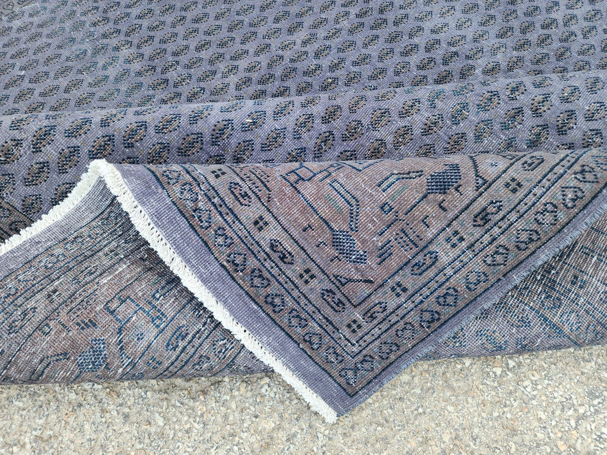 Handmade Wool Rug 6x7: Gray Rustic Boho Decor