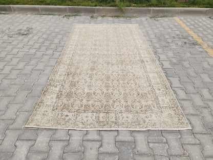 Handwoven Turkish Oushak Rug: 5x9 Wool & Cotton Area Rug