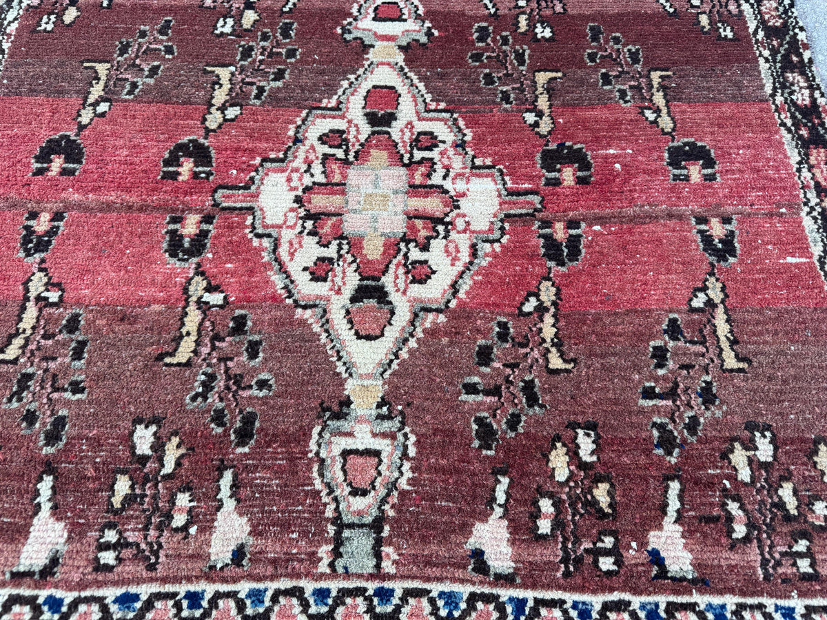 4x9 Vintage Home Rug: Hand Knotted, Persian Wool Runner Rug
