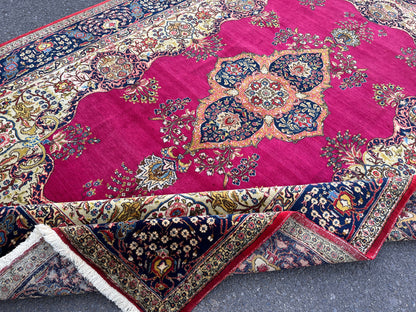 8×11 Vintage Wool Rug, Hand Knotted, Natural Oriental Traditional Kayseri Carpet