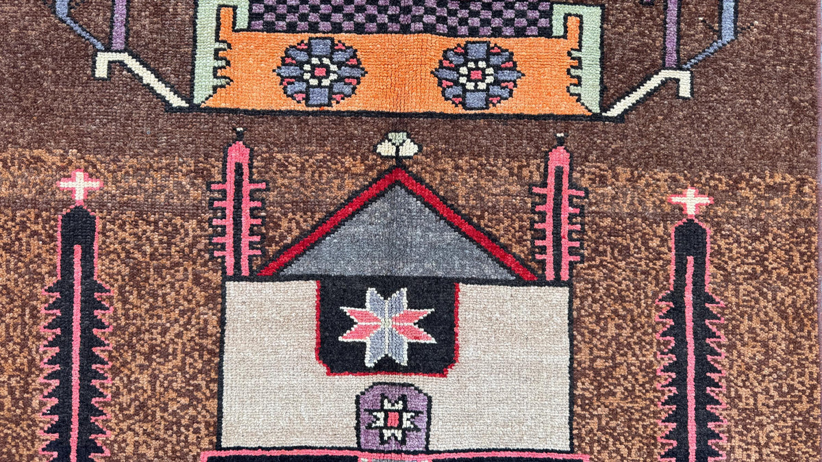 3x10 Kars Rustic Runner Rug, Hand Knotted Up Cycled Wool, Hallway Decor