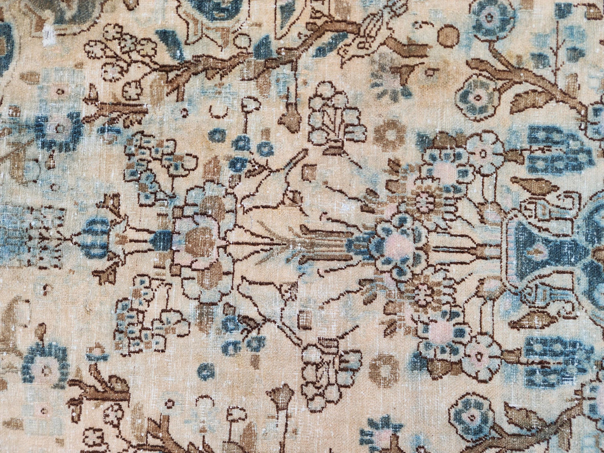 Hand Knotted Wool Turkish Rug 4x6: Oushak Rustic Decor